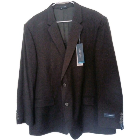 Saddlebred Blazer Sport Jacket Coat Mens 52R Black Wool Blend Gold Buttons - Picture 1 of 6